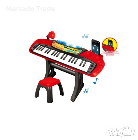 Детска йоника с микрофон, столче и светлини