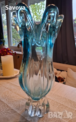 Кристална ваза Бохемия, снимка 3 - Вази - 52376406