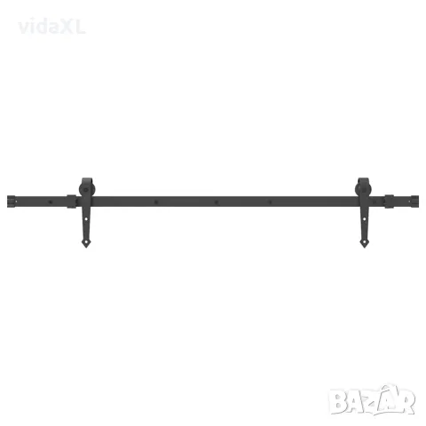 vidaXL Комплект механизъм за плъзгаща врата, 152,5 см, стомана, черен, снимка 4 - Железария - 56147426