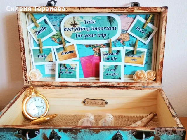 Подаръчен куфар "Passion for life" с вътрешна декорация , снимка 5 - Декорация за дома - 50808714
