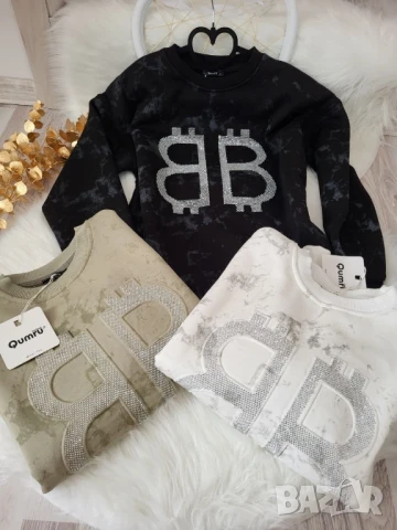 ватирана блуза с камъчета , снимка 2 - Блузи с дълъг ръкав и пуловери - 51174022