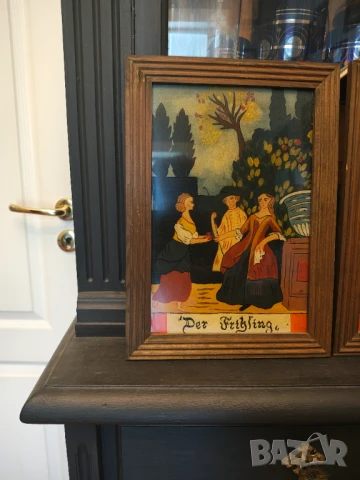 Картини  найвизъм лот рисувани върху стъкло дървени рамки , снимка 3 - Картини - 50474699