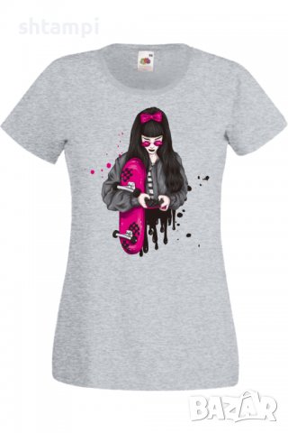 Дамска Тениска Scate woman purple,Изненада,Повод,Подарък,Празник, снимка 6 - Тениски - 37639528