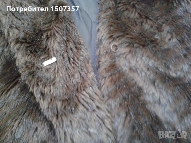 Палто от еко кожа с косъм, снимка 2 - Палта, манта - 56023166