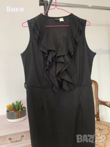 Елегантна черна рокля в размер XL, снимка 15 - Рокли - 44518647