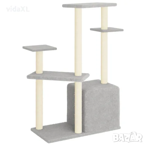 vidaXL Котешко дърво със сизалени стълбове, светлосиво, 107,5 см, снимка 5 - За котки - 56146320