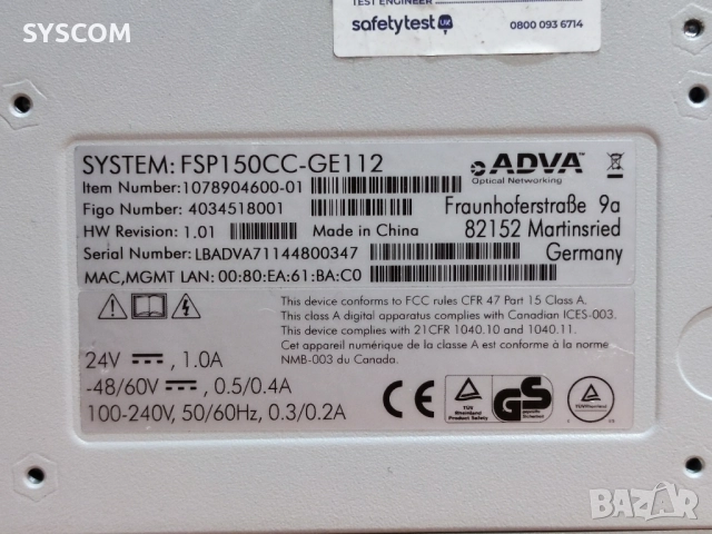 ADVA FSP 150CC-GE112 Gigabit Optical Fibre Access Device, снимка 6 - Суичове - 52058496