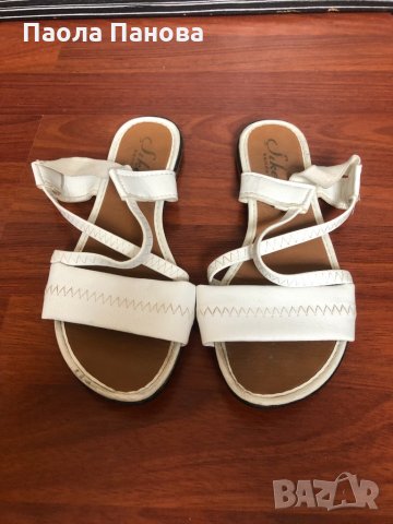 Дамски бели сандали от естествена кожа Sikel 