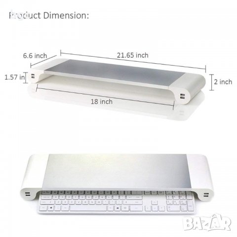 Алуминиева Стойка за Лаптоп/Монитор за Бюро Apple iMac  / Лаптоп MacBook Pro AiR за работно бюро, снимка 5 - Монитори - 26023287