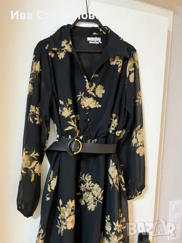 Нова стилна разкошна феерична елегантна рокля флорален принт цветя  Размер ХЛ, снимка 4 - Рокли - 48652901