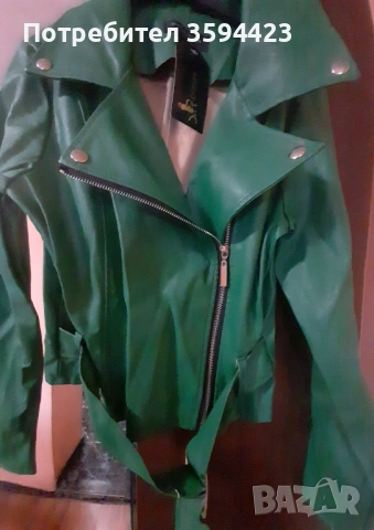 Красиво кожено яке, снимка 3 - Якета - 53907041
