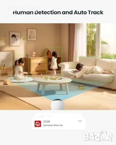 Нова смарт 2K WiFi камера 360° с двойни обективи и нощно виждане, снимка 3 - IP камери - 49341166