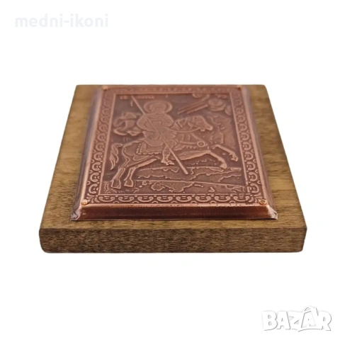 МЕДНА ИКОНА ЗА ЗАЩИТА СВЕТИ МИНА, снимка 3 - Икони - 54302194