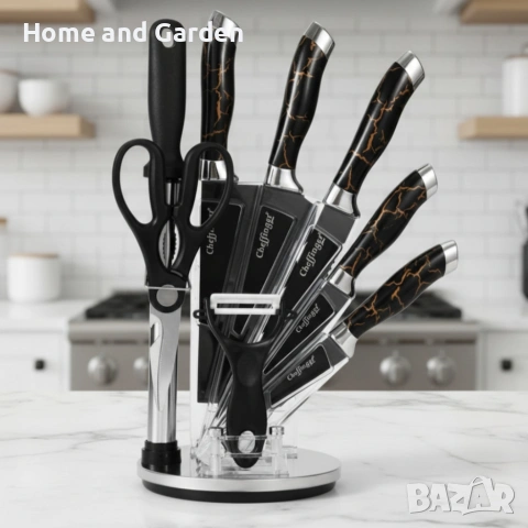 Комплект уреди за рязане Cheffinger 9 части – мраморно покритие, снимка 3 - Други - 53947974