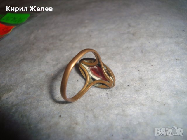 СТАРИНЕН МЕДЕН ПРЪСТЕН със СКЪПОЦЕНЕН КАМЪК ЮВЕЛИРНО РЪЧНО ФАСЕТИРАН ГОЛЯМ НАТУРАЛЕН ГРАНАТ 26726 , снимка 12 - Антикварни и старинни предмети - 36771188