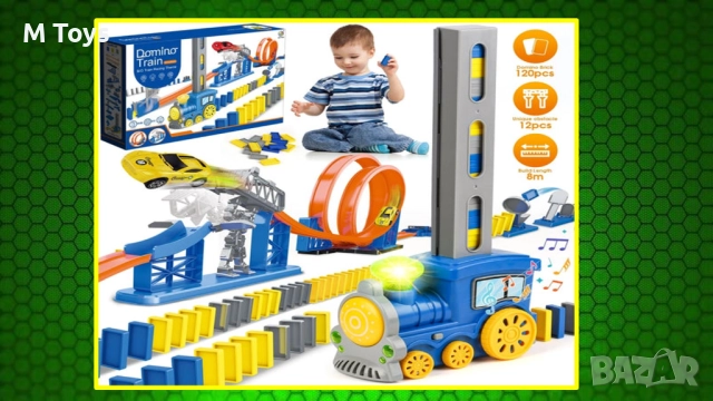 Интерактивно влакче с домино „Domino Train Set“