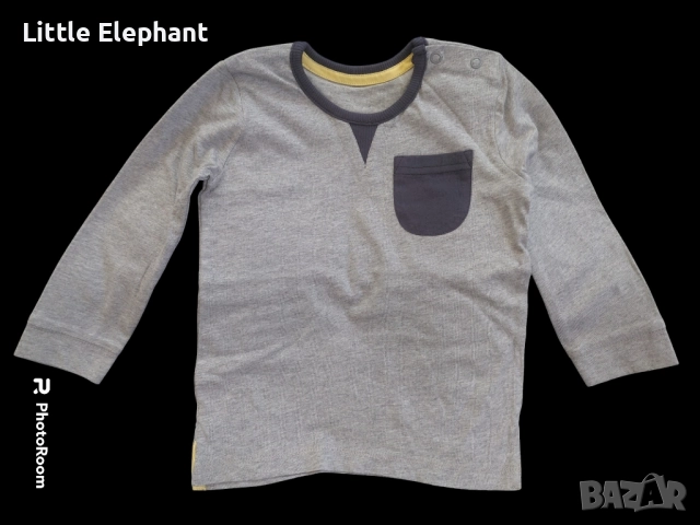 Блузка с дълъг ръкав за 12-18 мес момченце сива гама,джобче и копченца,Англия/нова
