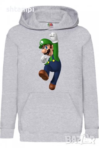 Детски Суитчър/Суитшърт super mario LUIDGI,Super Mario,Игра,Подарък,Изненада,Забавление,Рожден Ден, снимка 2 - Детски анцузи и суичери - 38366404