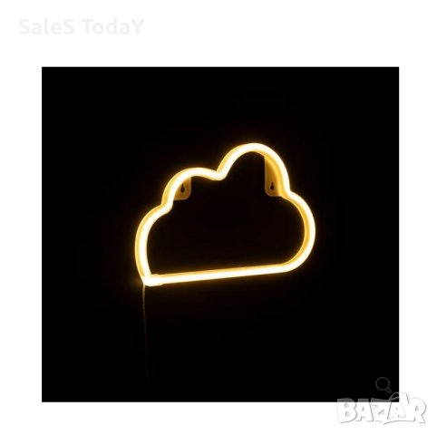 Нощна лампа за стена, LED, неоново осветление облаче, с USB 29.5x18.3cm, снимка 2 - Лампи за стена - 42626074