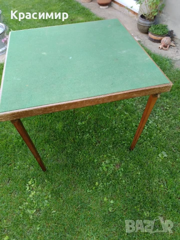 Стара английска сгъваема маса за игра на карти , снимка 5 - Антикварни и старинни предмети - 50538666