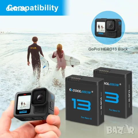 COOLSHOW HERO13 Enduro Акумулаторни батерии 3 броя, 2100mAh и 3-канално зарядно, снимка 2 - Друга електроника - 48835973