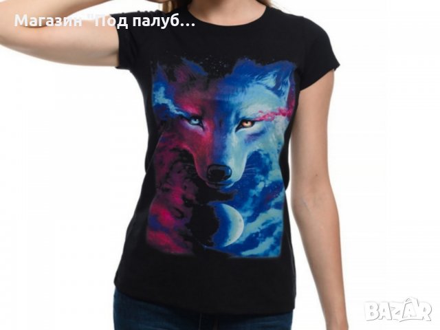 Нова дамска тениска с дигитален печат Вълк, GALAXY WOLF, Серия вълци, снимка 1 - Тениски - 29463595
