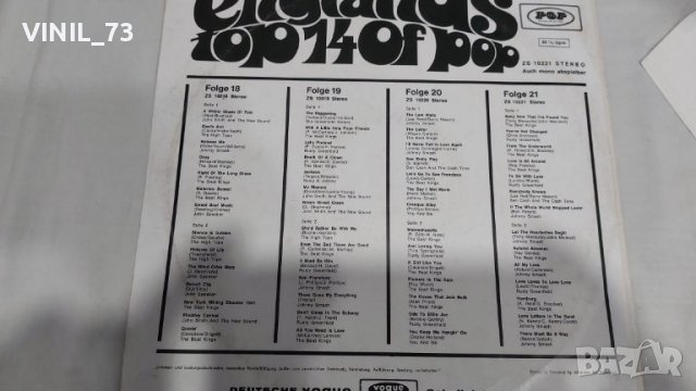England's Top 14 Of Pop, 21. Folge, снимка 2 - Грамофонни плочи - 39417908