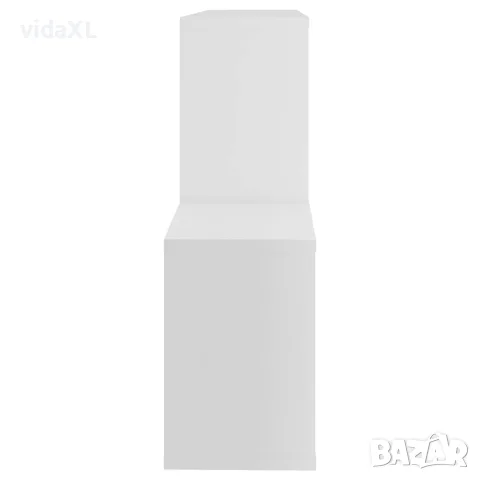 vidaXL Стенен рафт, бял, 100x18x53 см, инженерно дърво, снимка 5 - Етажерки - 56147804
