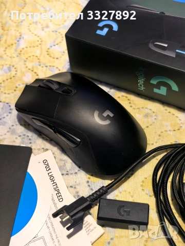 Logitech G703 Lightspeed – Пълен комплект (HERO Sensor), снимка 5 - Клавиатури и мишки - 53180585