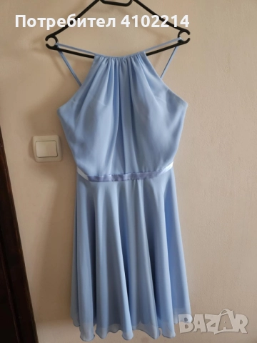 Светло синя официална рокля