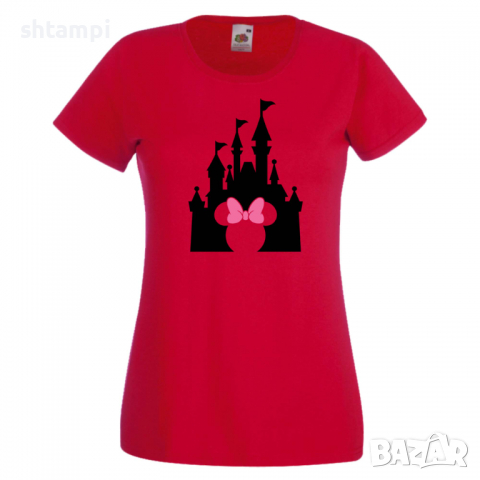 Дамска тениска Minnie Head Disney Castle Подарък,Изненада,Рожден ден,, снимка 8 - Тениски - 36530264