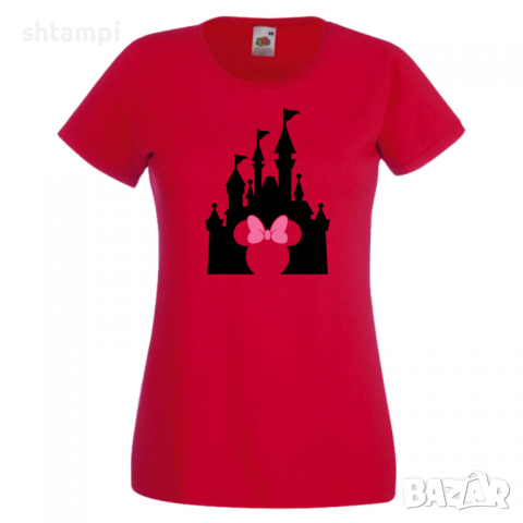 Дамска тениска Minnie Head Disney Castle Подарък,Изненада,Рожден ден,, снимка 8 - Тениски - 36530264
