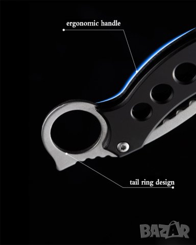 Сгъваем нож с дръжка от титаниева сплав, снимка 5 - Ножове - 42235822