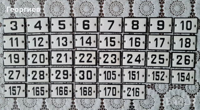 Емайлирани табели с номера