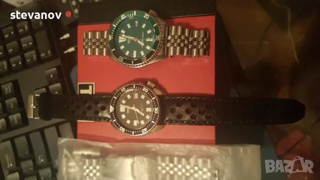 сейко seiko зелен и черен перфектни като нови, снимка 7 - Мъжки - 48408280