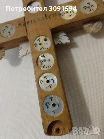  Автентичен Възрожденски кръст 19ти  от Йерусалим седеф  Божи гроб, снимка 3 - Антикварни и старинни предмети - 48802777