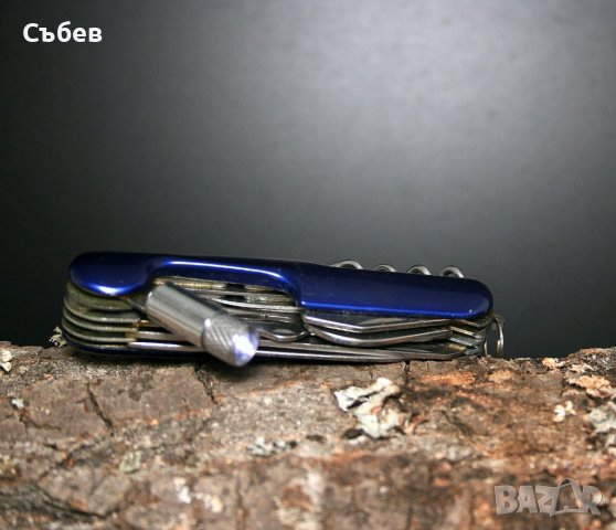 Туристическо джобно ножче с фенерче и 10 приставки, снимка 3 - Ножове - 40026233