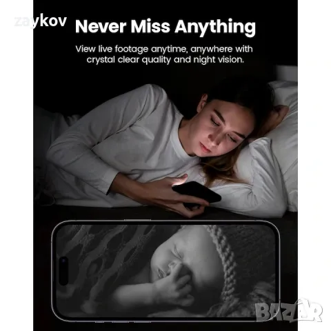 Вътрешна камера за сигурност VeeZoom, 2K, 3MP, WiFi, снимка 3 - IP камери - 48396512