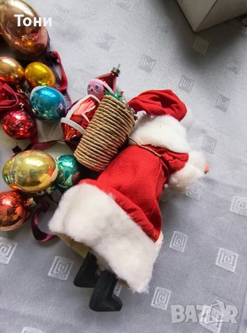 Винтидж стъклени коледни играчки + дядо Мраз , снимка 11 - Колекции - 50178592