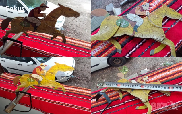 Стара американска играчка - жокей, снимка 7 - Антикварни и старинни предмети - 53279246