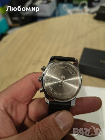 Мъжки часовници Benyar, водоустойчив, светещ хронограф, аналогов кварцов часовник с кожена каишка , снимка 6 - Мъжки - 52509728