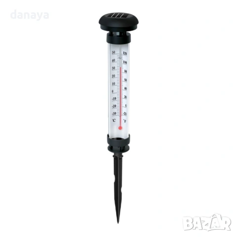 6426 Соларна градинска лампа Термометър, 35 см, снимка 3 - Декорация за дома - 54340347