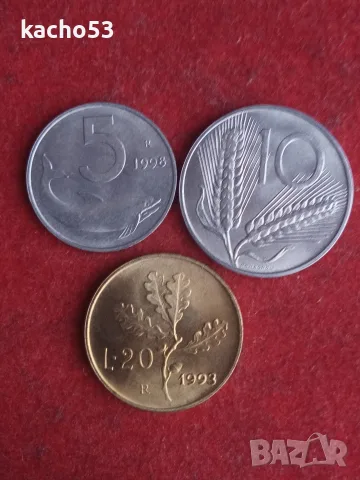 5,10,20 лири 1998,1993 г. Италия- UNC