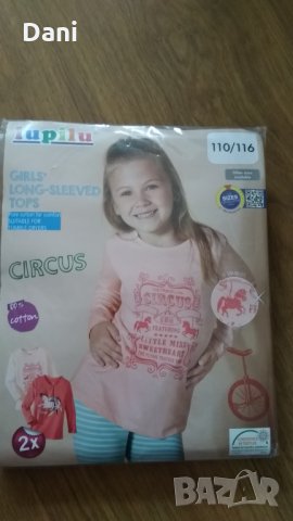 Нов Комплект две Блузи Момиче 116 блуза дълъг ръкав, снимка 1 - Детски Блузи и туники - 29174943