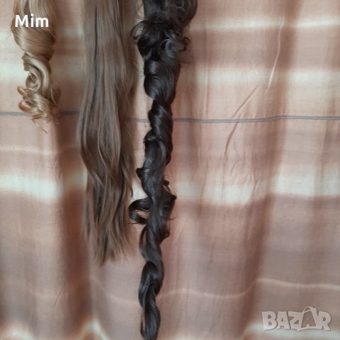 60 см Екстейшан конска опашка на шнола ,омбре черна с пепеляво, светло кестеняво , снимка 7 - Аксесоари за коса - 35499552