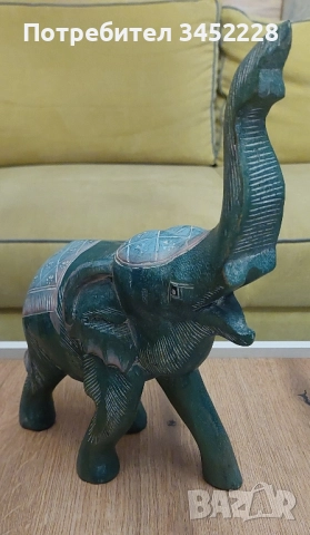 дърворезба фигура слон за ценители отлична , снимка 5 - Декорация за дома - 52382029