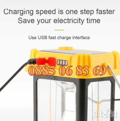 Многофункционален къмпинг соларен прожектор, соларна къмпинг лампа, снимка 3 - Къмпинг осветление - 49397366