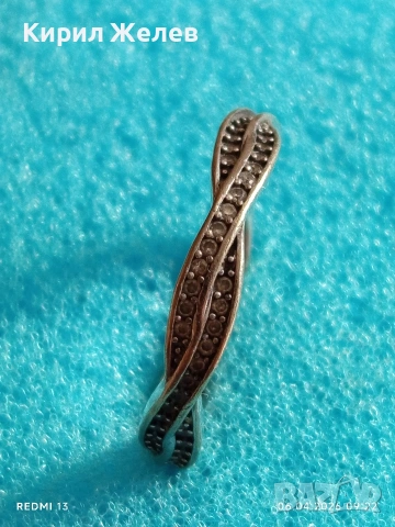 Сребърен пръстен с ювелирно фасетирани кристали майстоска изработка 42498, снимка 7 - Пръстени - 54104491