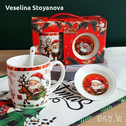 Премиум Коледен Подаръчен Сет – Керамична Чаша с Аксесоари ✨🎁 , снимка 3 - Чаши - 52639134