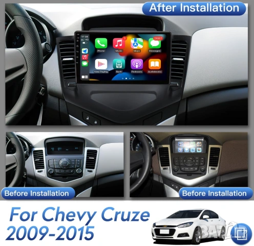 Мултимедия, Двоен дин, за Chevrolet Cruze, J300, Android, Навигация, плеър, дисплей, Шевролет Круз, снимка 3 - Аксесоари и консумативи - 38392905